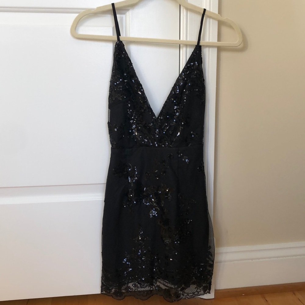 Superdown Abigail Mini Dress Black